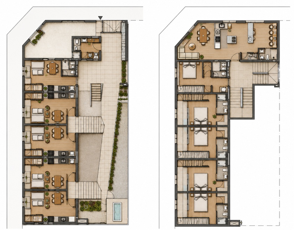 Plantas YG P1 y P2 ilustradas